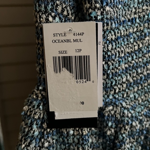 🆕 Taylor Ocean Blue Tweed Mini Dress Petite 12P Party Cocktail Wedding Guest - Picture 9 of 12